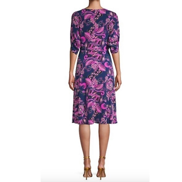 Trina Turk‎ Paisley Print Faux Wrap Jersey Dress - Picture 3 of 16